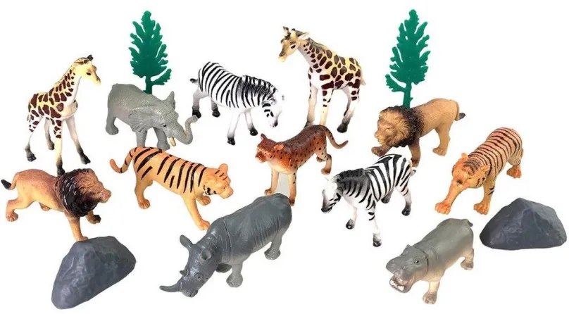 Figúrky MaDe Zvieratká safari, 16 ks, 10 cm