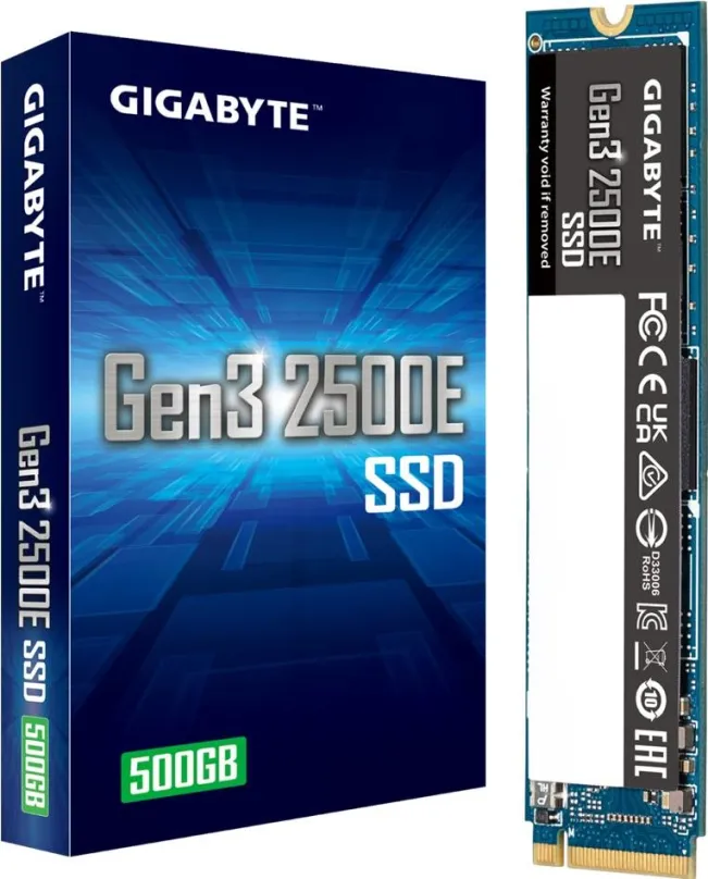 SSD disk GIGABYTE Gen3 2500E 500GB, M.2 (PCIe 3.0 4x NVMe), 3D NAND, rýchlosť čítania 2300