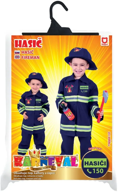 Kostým Detský kostým hasič s českým potlačou M