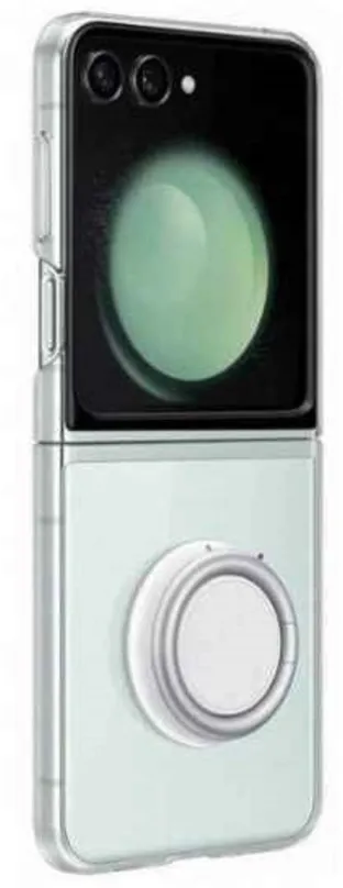 Kryt na mobil Samsung Galaxy Z Flip5 Priehľadný kryt s držiakom na prst priehľadný