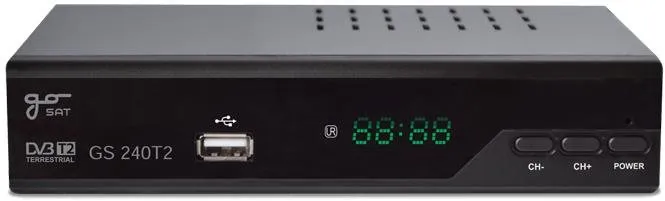 Set-top box GoSAT GS240T2, DVB-T2 (H.265/HEVC), Full HD, HDMI, SCART, S/PDIF koaxiálne, Ti