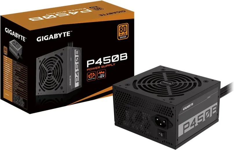 Počítačový zdroj GIGABYTE P450B, 450W, ATX, 80 PLUS Bronze, účinnosť 85%, 2 ks PCIe (8-pin