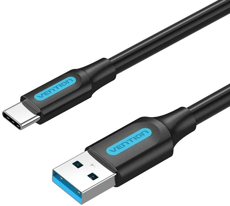 Dátový kábel Vention USB 3.0 to USB-C Cable 2M Black PVC Type
