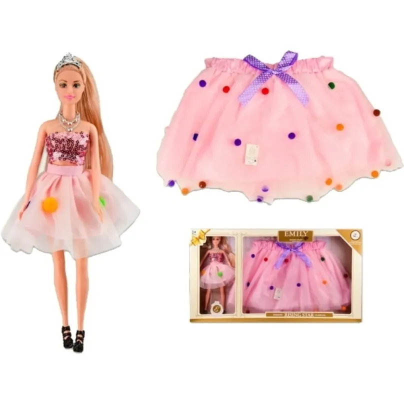 Mac Toys Bábika EMILY so sukienkou pre dievčatko - ružová