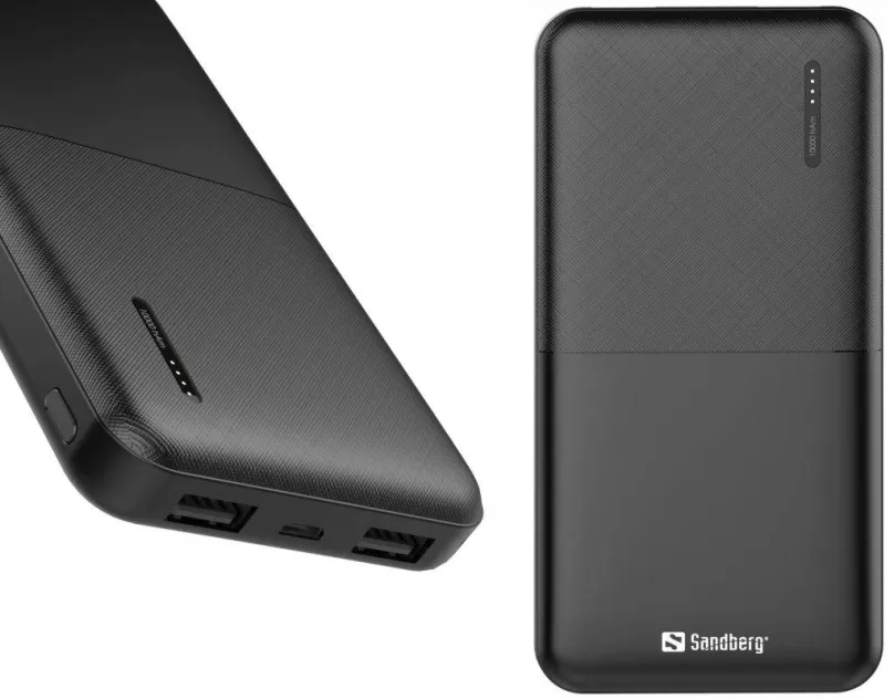 Powerbanka Sandberg Saver Powerbank 10000 mAh, 2x USB-A, čierny