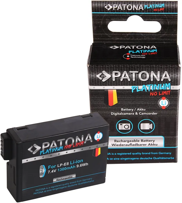 Batérie pre fotoaparát Paton pre Canon LP-E8 / LP-E8 + 1300mAh Li-Ion Platinum