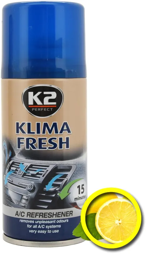 Čistič klimatizácie K2 Osviežovač KLIMA FRESH 150 ml LEMON