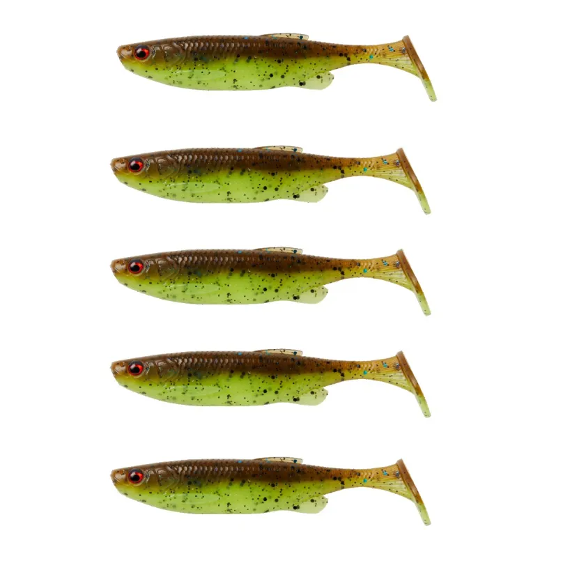 Savage Gear Gumová nástraha Fat Minnow T-tail 10,5 cm 11g Chartreuse Pumpkin 5ks