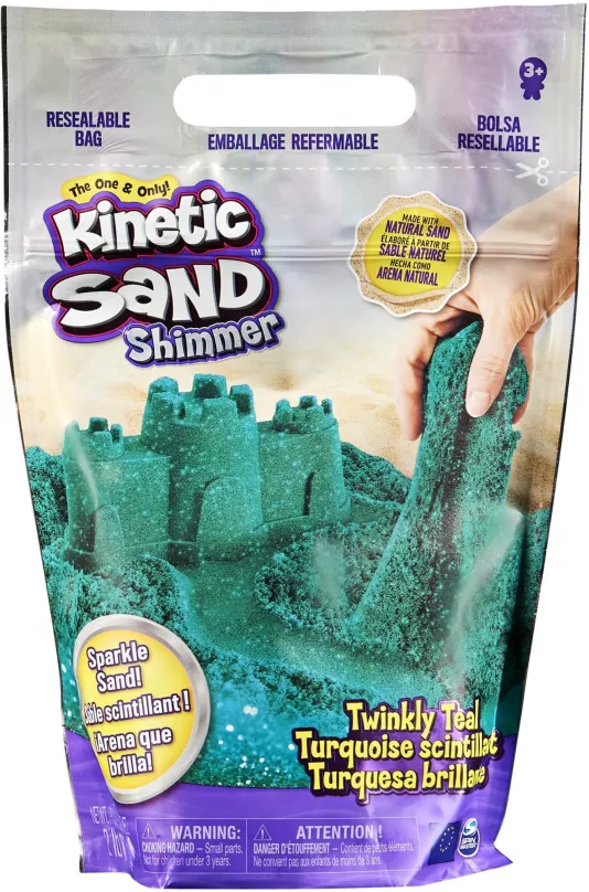 Kinetický piesok Kinetic Sand Balenie Trblietavého Modrozeleného Piesku 0,9 kg