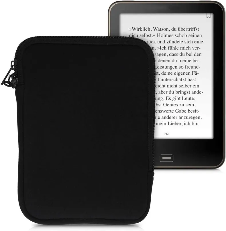 Púzdro na čítačku kníh KW Mobile - Neoprene Zipper - KW5033401 - Univerzálne púzdro pre čítačky 6" - čierne