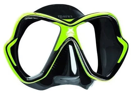 Potápačské okuliare Mares X-Vision, čierny silikón, zelený rámček