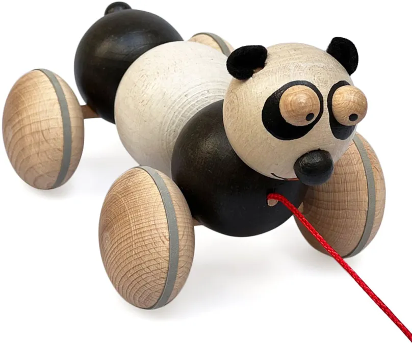 Ťahacia hračka Ulanik Húsenica Panda na povrázku