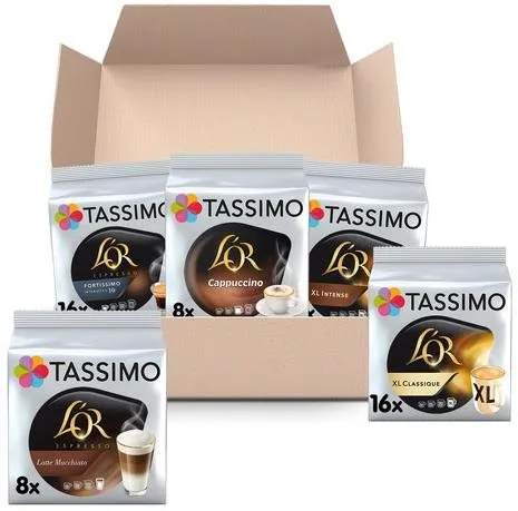 Kávové kapsule TASSIMO LOR VARIAČNÝ BOX 64 porcií