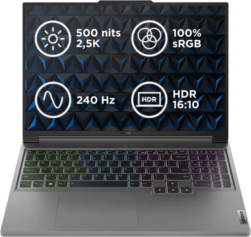 Herný notebook Lenovo Legion Slim 5 16AHP9 Luna Grey kovový + podložka pod myš