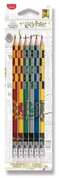 Grafitová ceruzka MAPED Harry Potter HB s gumou - balenie 6 ks
