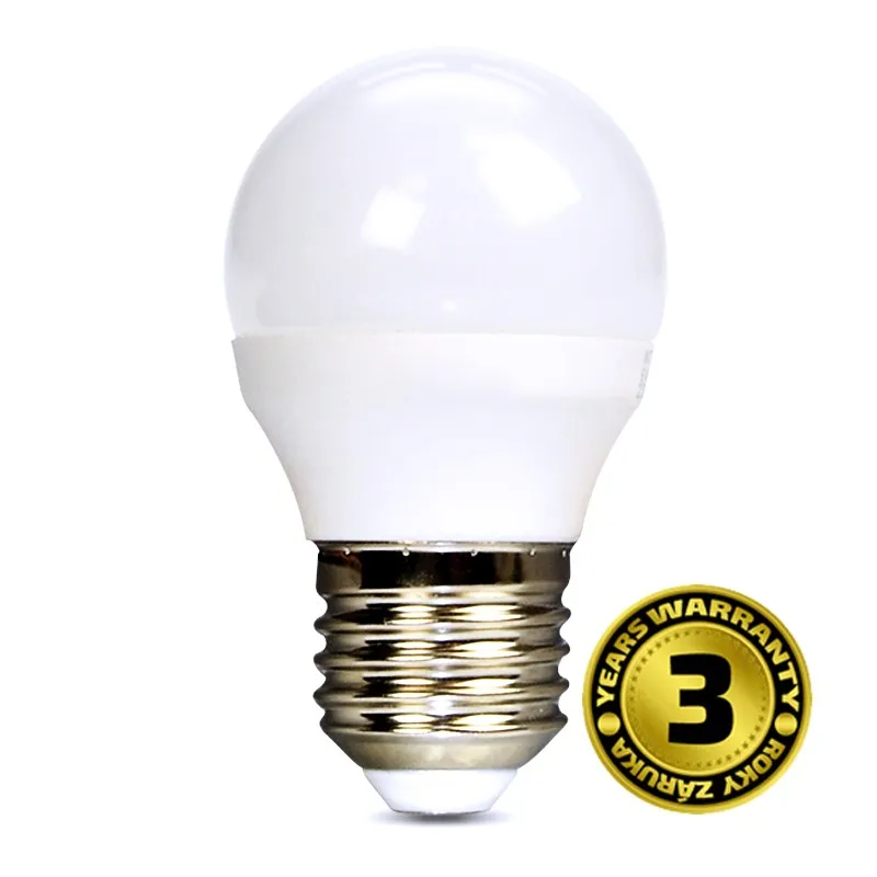 Solight LED žiarovka, miniglobe, 6W, E27, 3000K, 450L