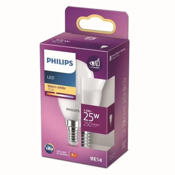 Philips 8719514309326 LED žiarovka 2,8W/25W | E14 | 250lm | 2700K | P45