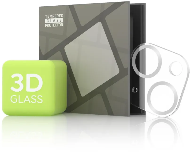 Ochranné sklo na objektív Tempered Glass Protector pre kameru iPhone 13 mini / 13 - 3D Glass, strieborná (Case friendly)