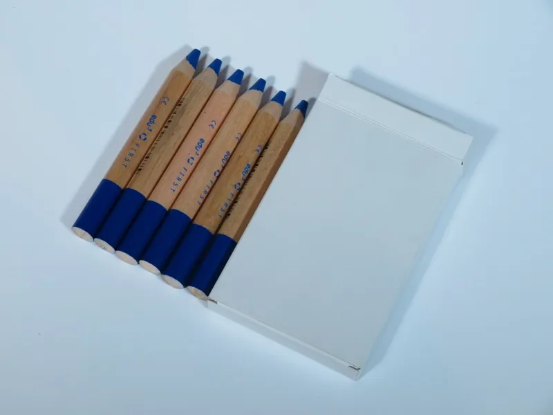 EDU3 Extra mäkké Jumbo pastelky v dreve, okrúhle, tuha 8 mm, jednotlivé farby, po 6 ks Farba: svetlo modrá