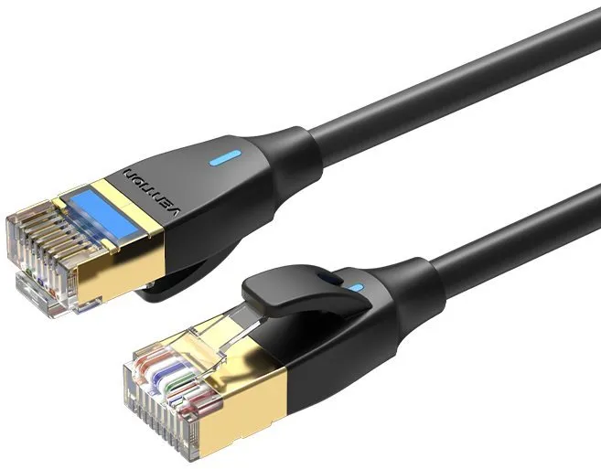 Sieťový kábel Vention Cat.8 SFTP Patch Cable Black Slim Type