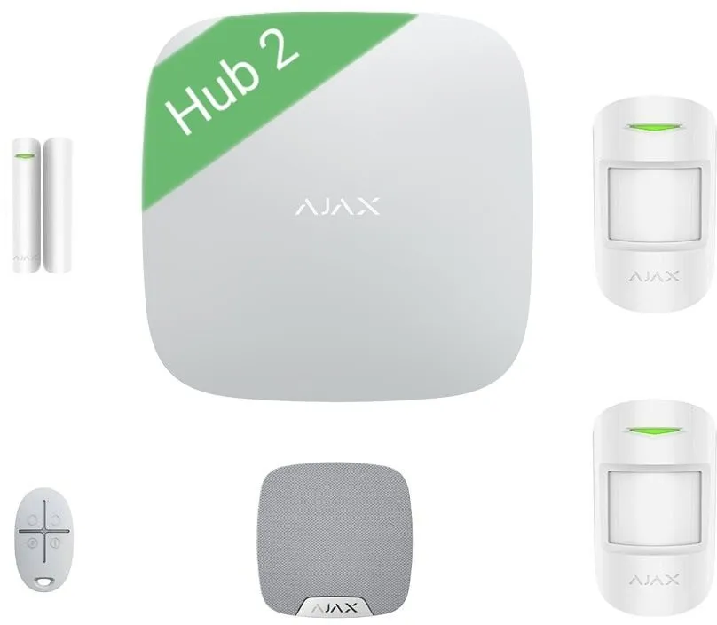 Alarm Ajax Set Moje domácnosti white, domové, pripojenie cez GSM, Ethernet a Jeweller, de