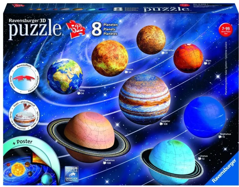 3D puzzle Ravensburger 3D 116683 Planetárna sústava
