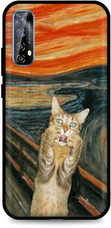 Kryt na mobil TopQ Realme 7 silikón Scared Cat 61986