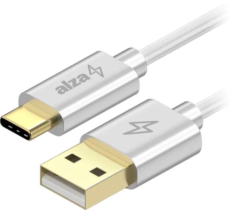Dátový kábel AlzaPower AluCore Charge 2.0 USB-C 2m biely