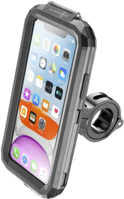 Držiak na mobilný telefón CellularLine Interphone pre Apple iPhone 11 úchyt na riadidlá čierny