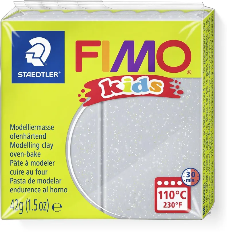 Modelovacia hmota FIMO kids 42g strieborná s trblietkami
