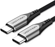 Dátový kábel Vention Type-C (USB-C) 2.0 (M) to USB-C (M) Cable 2M Gray Aluminum Alloy Type