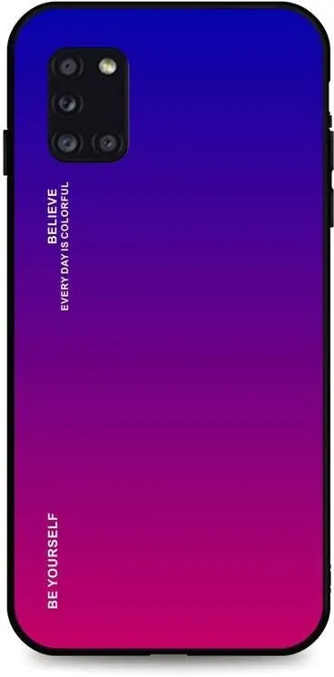 Kryt na mobil TopQ LUXURY Samsung A31 pevný dúhový fialový 50907