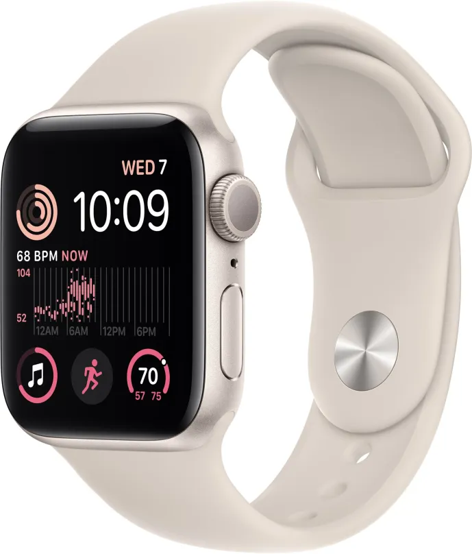 Chytré hodinky Apple Watch SE (2022) 40mm Hviezdne biely hliník s hviezdne bielym športovým remienkom