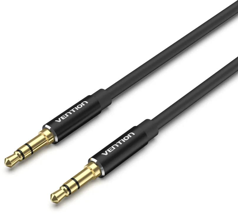 Audio kábel Vention 3.5mm Male to Male Audio Cable 2m Black Aluminum Alloy Type