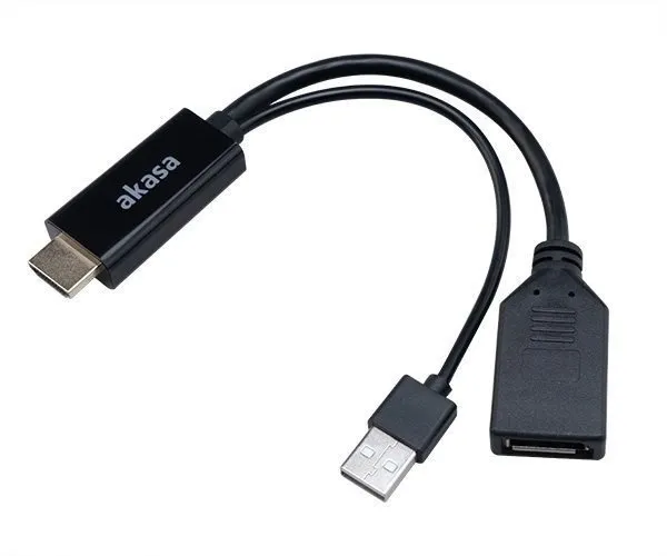 Redukcia Akasa HDMI na DisplayPort adaptér s USB napájaním / AK-CBHD24-25BK