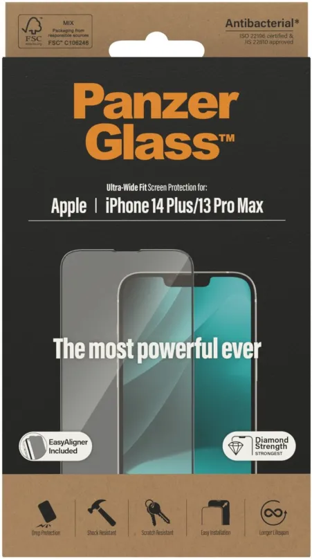 Ochranné sklo PanzerGlass Apple iPhone 13 Pro Max/14 Plus s inštalačným rámčekom