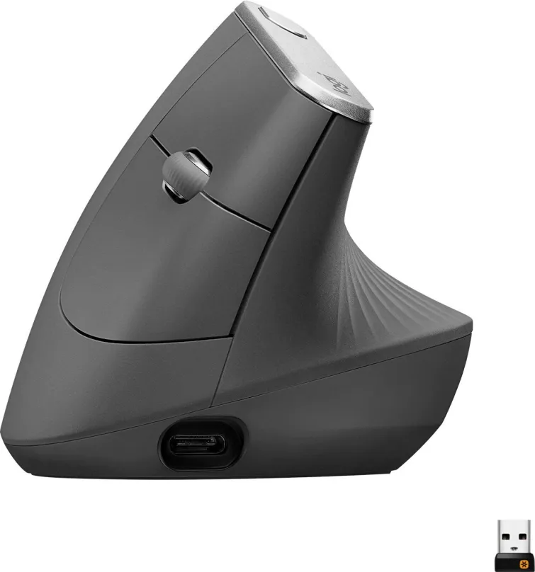 Myš Logitech MX Vertical, bezdrôtová, vertikálna, optická, pre pravákov, pripojenie cez bl