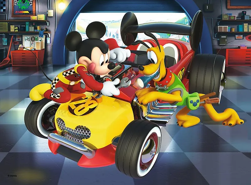 TREFL Puzzle Mickey Mouse: Príprava na závod 20 dielikov