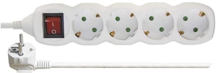 Predlžovací kábel EMOS Predlžovací kábel SCHUKO s vypínačom - 4 zásuvky, 3m, 1,5mm2