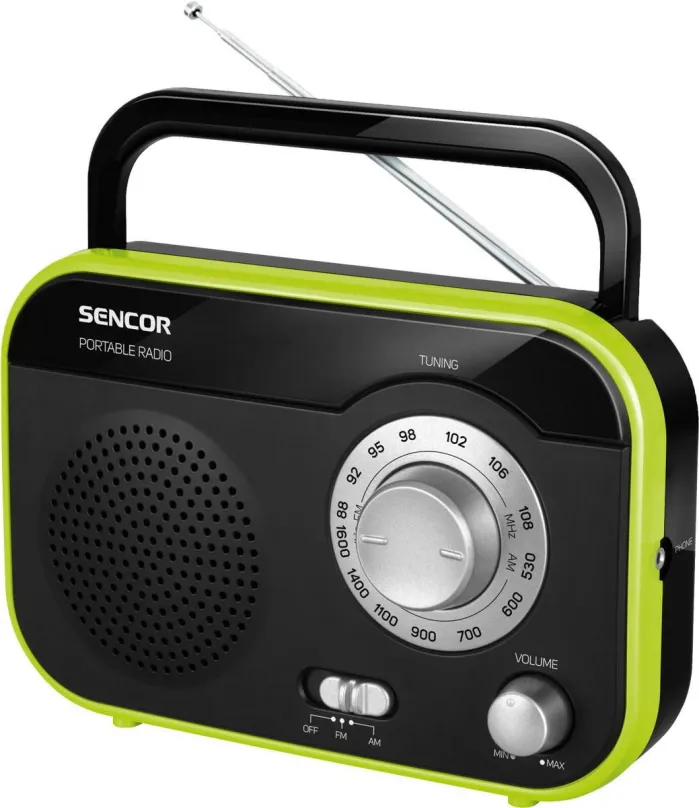 Rádio Sencor SRD 210 BGN, klasické, prenosné, AM a FM tuner, výkon 1 W, výstup 3,5 mm Jack
