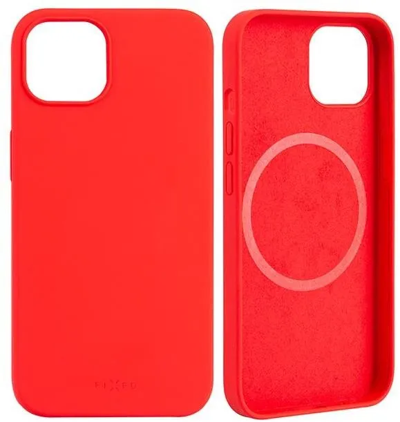 Kryt na mobil FIXED MagFlow s podporou MagSafe pre Apple iPhone 13 červený