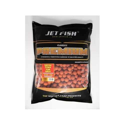 Jet Fish Boilies Premium Clasicc Slivka / Cesnak 5kg 24mm
