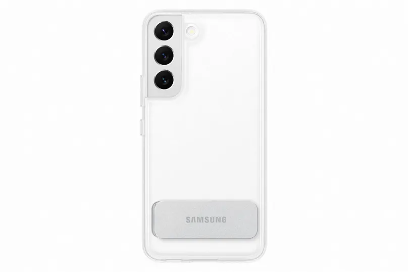 Kryt na mobil Samsung Galaxy S22 5G Priehľadný zadný kryt so stojanom priehľadný