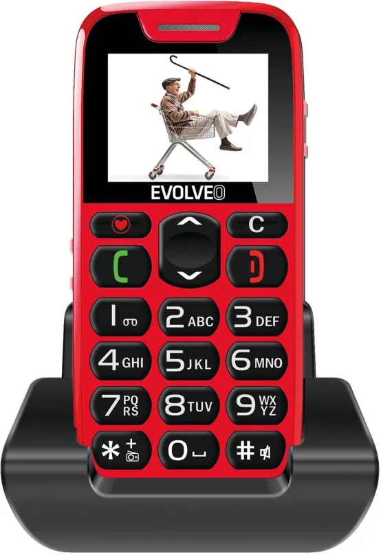 Mobilný telefón EVOLVEO EasyPhone červený