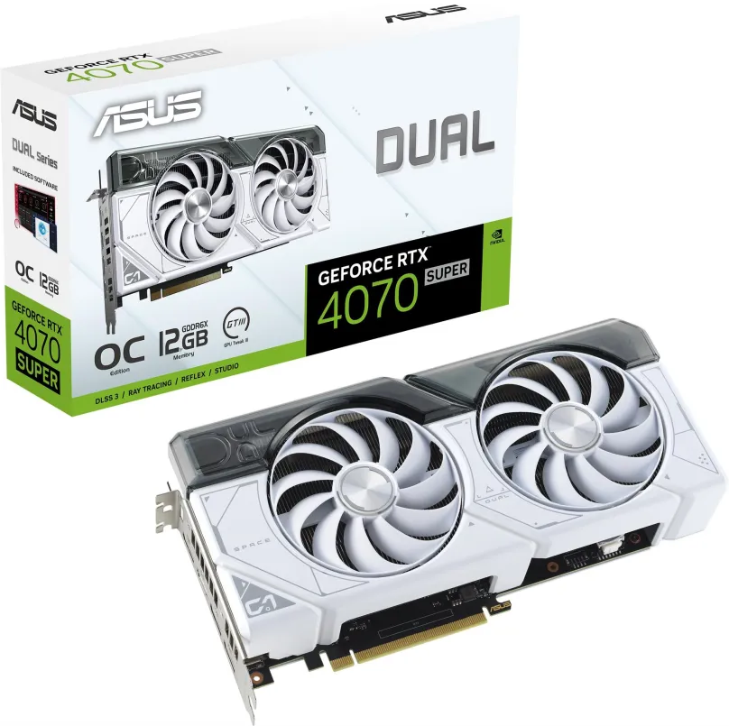 Grafická karta ASUS DUAL GeForce RTX 4070 SUPER 12G WHITE