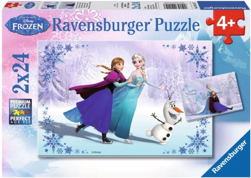 RAVENSBURGER Puzzle Ľadové kráľovstvo: Sestry navždy 2x24 dielikov