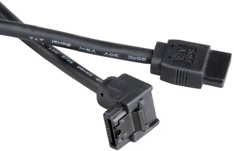 Dátový kábel AKASA SATA 50cm Right-Angle Black