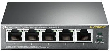Switch TP-Link TL-SG1005P, 5x 10/100/1000Base-T, Power over Ethernet (PoE) a QoS (Quality)