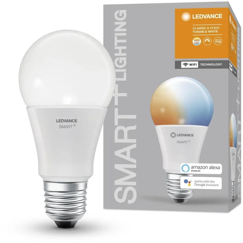LED žiarovka LEDVANCE SMART+ WiFi CL A DIM 75 9,5 W/2700...6500 K TW 1055lm E27 DIM (škatuľka 1ks) 15000h