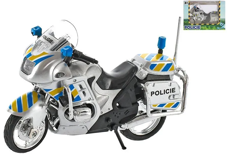 Kovový model Motorka policajná 12cm